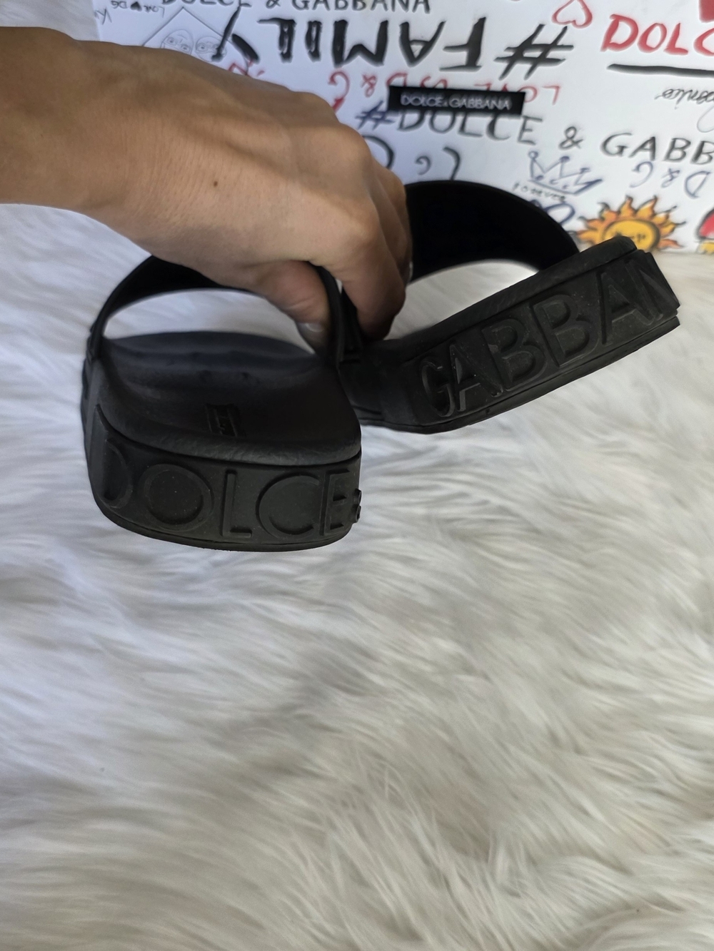 Dolce & Gabbana Womens Black Slide Sandals Us 9 Eu 39 - Picture 5 of 6